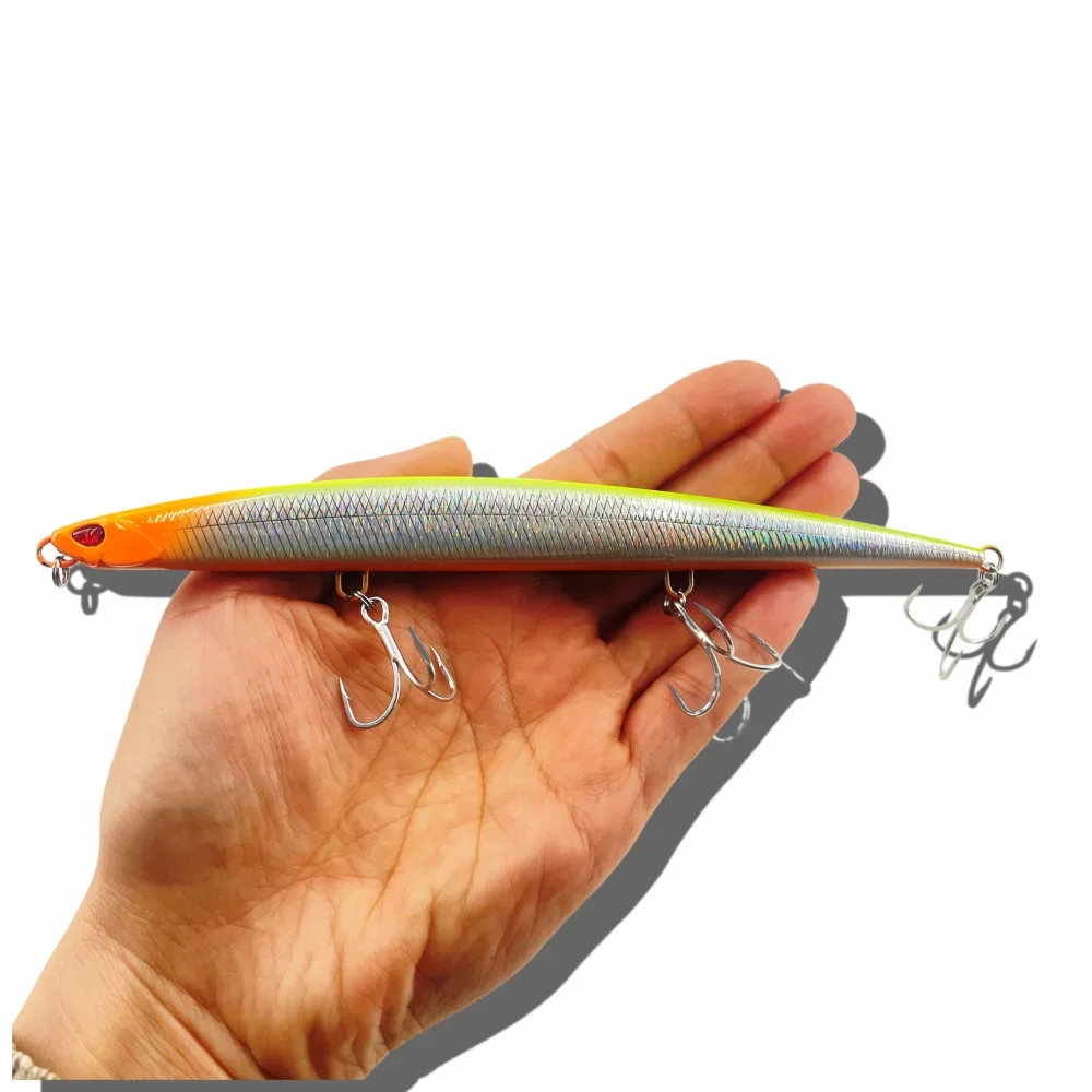Sinking Minnow Pencil Fishing Lures Monster Shot Casting Saltwater Artificial Tuna Swimbait Bonitos leurre Duo Press Bait lure: green