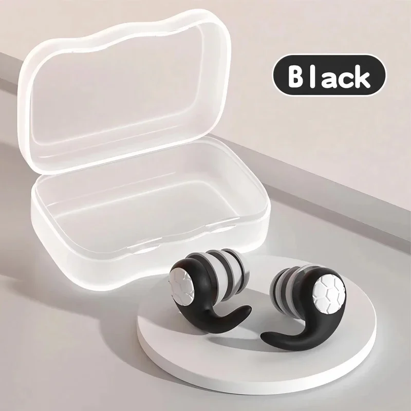 Sleep Noise Reduction Earplug Ear Protection Earplugs Anti-Noise Waterproof Plug For Travel Work Tapones Para Dormir Earplugs: Black