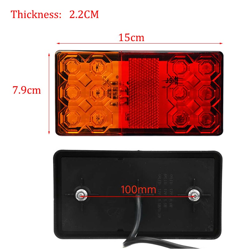 Stücke 12V/24V 12 LED Auto Lkw Rücklicht Hinten halt Bremslicht Anzeige Signal Lampe für Stiefel Anhänger Wohnwagen Lieferwagen Lkw