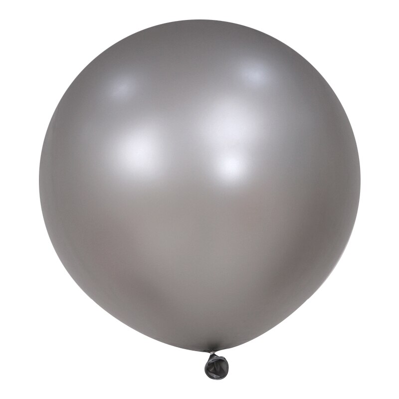 1PC Giant 90cm 36 inch Colorful Round Latex Balloons Helium Inflable Wedding Birthday Party Large Balloon Decoration: Silver