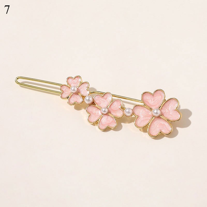 Vintage coloré perle épingles à cheveux géométrique papillon fleurs étoiles lune style pinces à cheveux doux coréen Barrette cheveux accessoires: 7