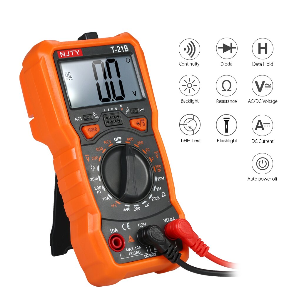 Mini Digitale Multimeter 1999 Telt Multi-Functionele Non Contact Multi Meter Voltmeter Amperemeter Ohmmeter Meten Ac/Dc Spanning: T21B