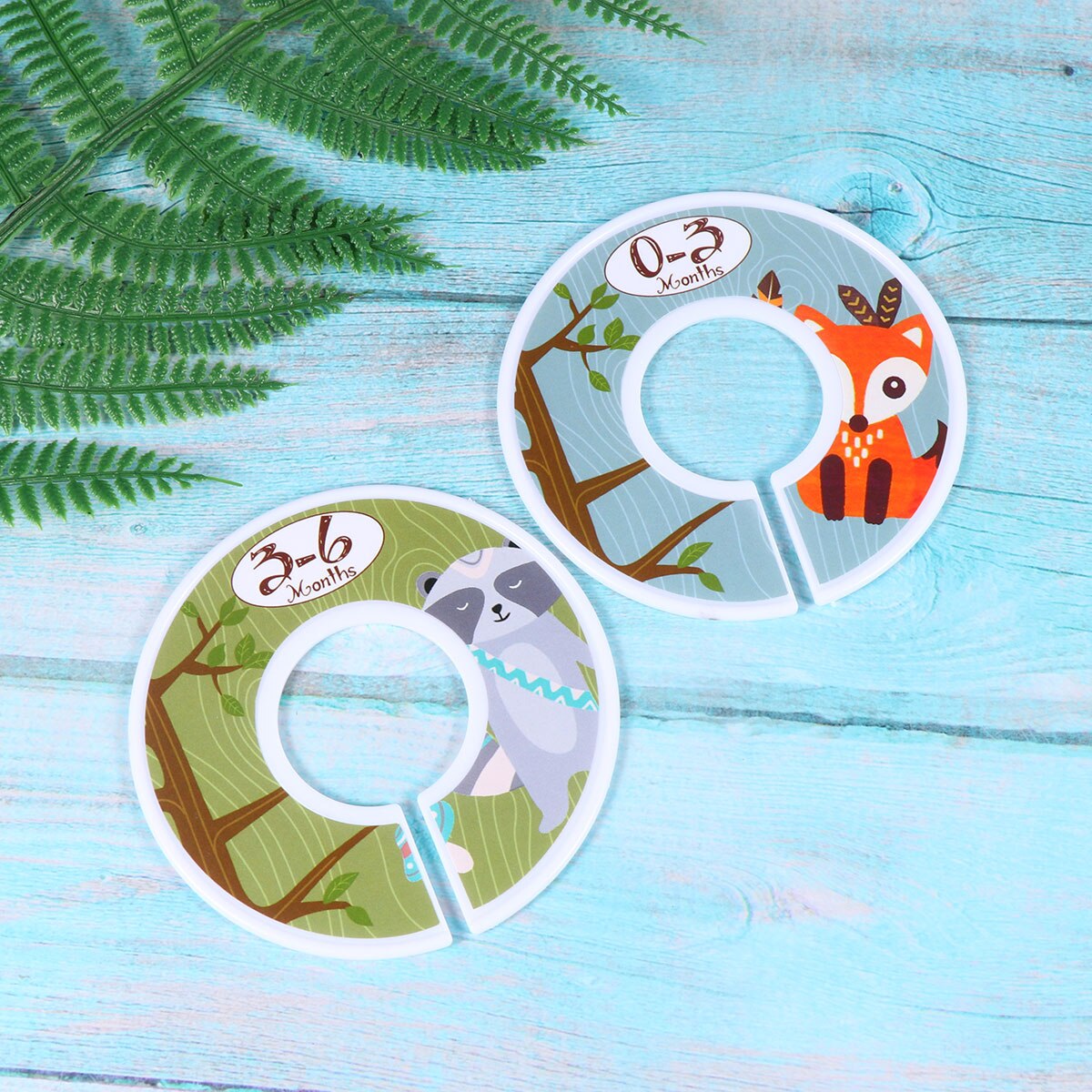 8 pièces, séparateur de taille pour vêtements, 8 pièces, cintre rond avec motif d&#39;animaux, séparateur de taille pour vêtements