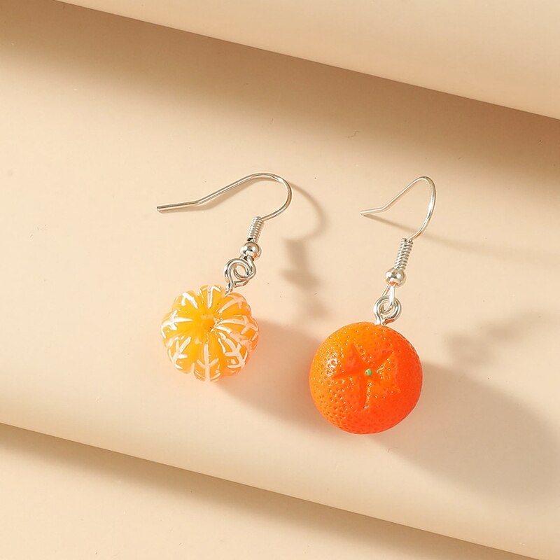 Pendientes divertidos de acrílico para mujer, aretes con colgante de pato naranja y amarillo, para niño, joyería al por mayor