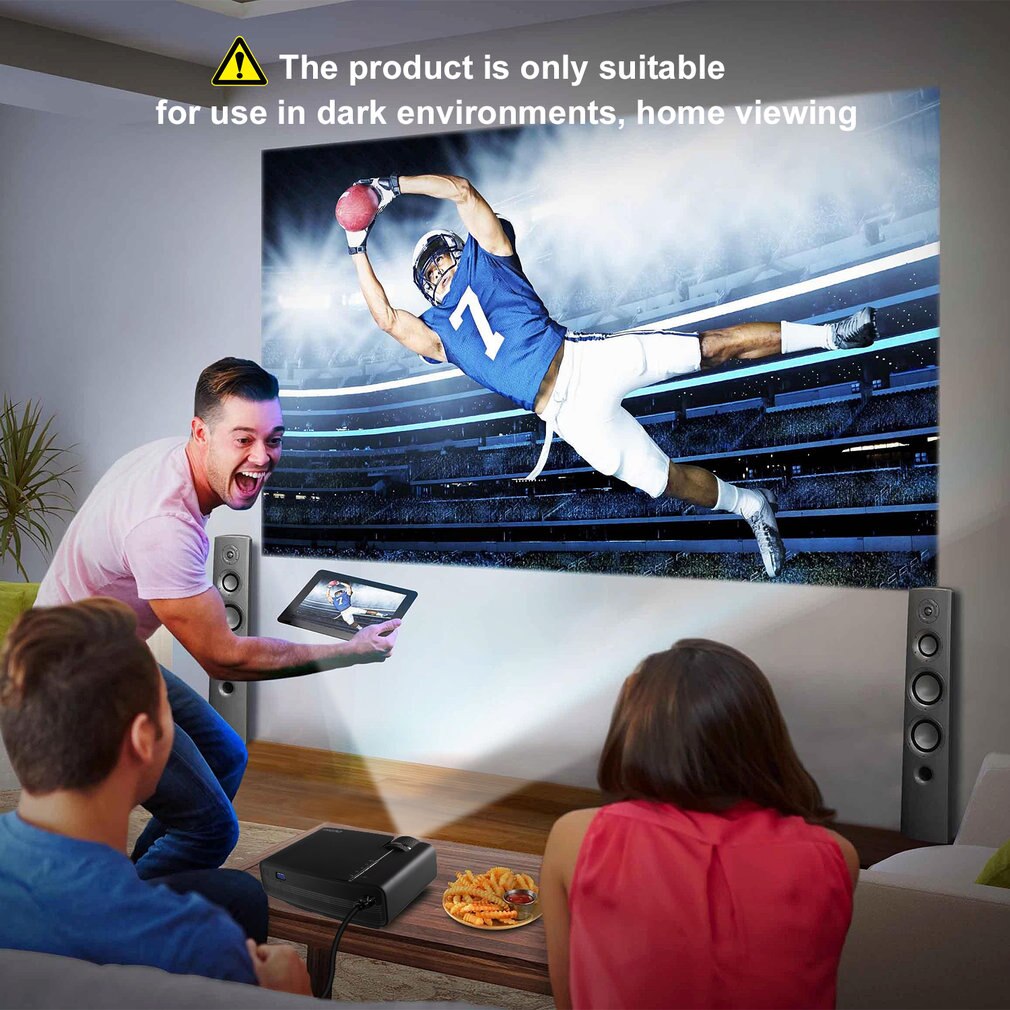 OCDAY portátil 800x480 píxeles HDMI 1200LM de larga duración ajustable Multi-medios Home Theater LCD imagen HD LED proyector Digital