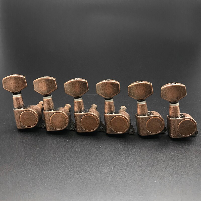 Niko Vintage Style Bronze Guitar Tuning Pegs Locking Tuners Machine Head 6R for Acoustic Electric Guitar Guitarra Accessories: 6R