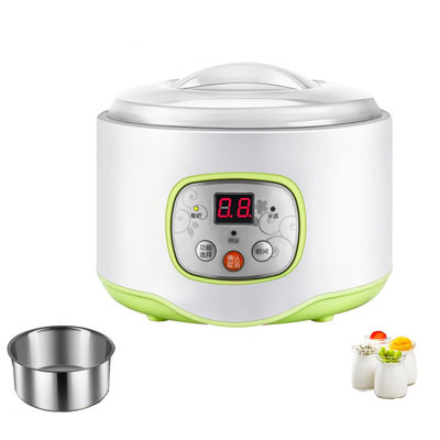 DMWD Multifunctional Electric Yogurt Maker Timing Natto Rice Wine Machine Automatic Yoghurt Fermenter With 4 Leben Glass Cups EU: Green with 4 cup