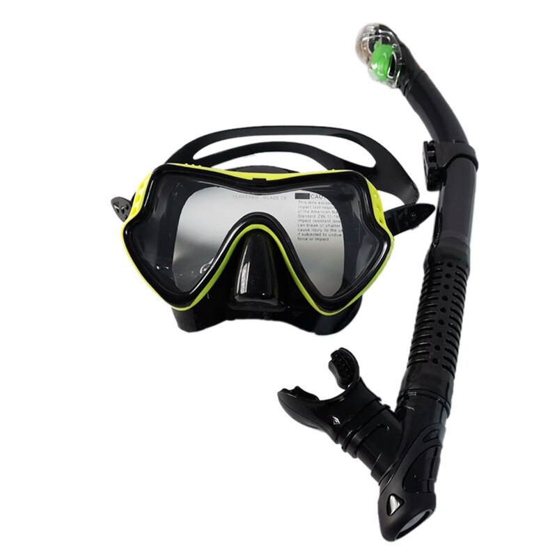 Snorkelen Set Anti-Fog Duikbril Snorkel Met Siliconen Mond Stuk Scuba Voor Volwassenen Zwemmen Duiken: Yellow