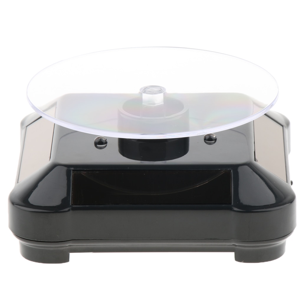 Solar Powered / Battery Rotating Display Stand Turntable with LED Light for Jewelry Watch 360 Degree Rotating Display Stand