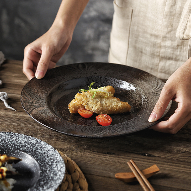 Japansk 10- tommers keramisk tallerken hjemme pasta tallerken tallerken restaurant bordplate dekorasjon