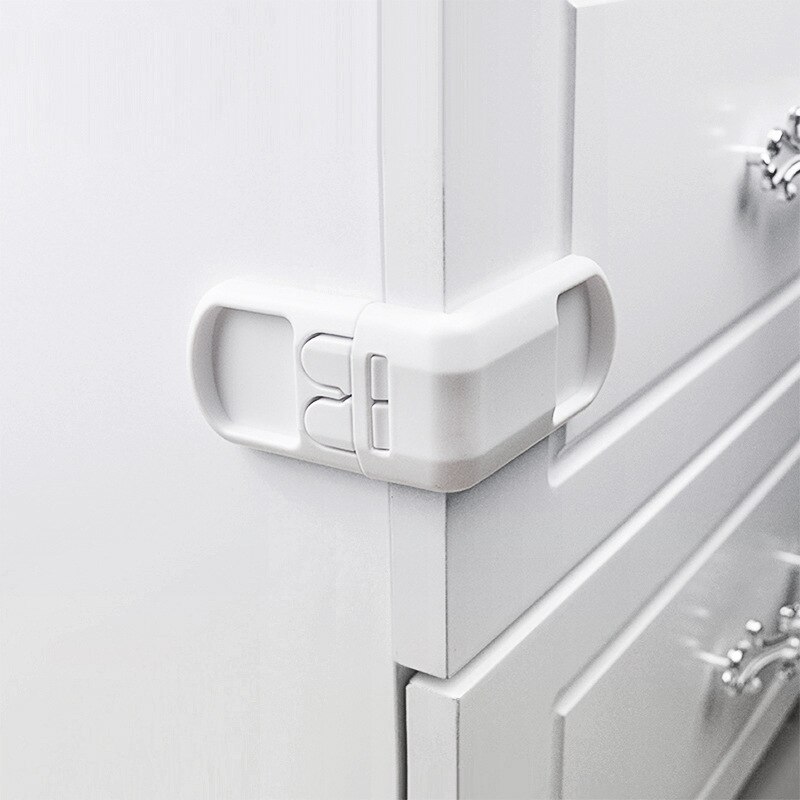 Baby Protector Lock Safety Cabinet Wardrobe Door Furniture Drawer Locks Double Buckle Multi-Function Right Angle Locks 5Pcs/lot