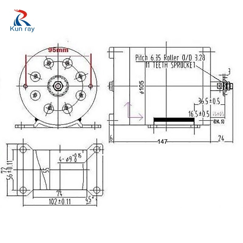 36V 48V 1000W wysoki prędkość DC szczotkowany skuter z silnikiem elektrycznym silnik z napędem elektrycznym silnik elektryczny Ebike silnik motoreduktor Szczotka