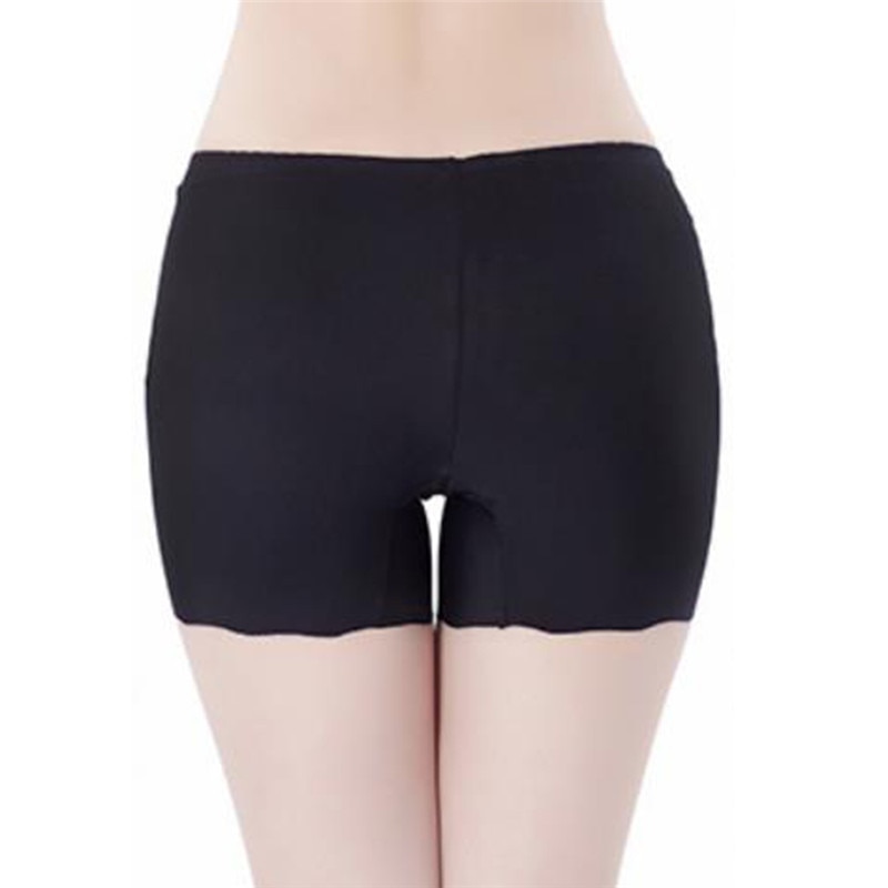 Fri størrelse kvinder sikkerhedsbukser ensfarvet sikkerhedsbukser undertøj is silke sømløse almindelige push up hip shorts