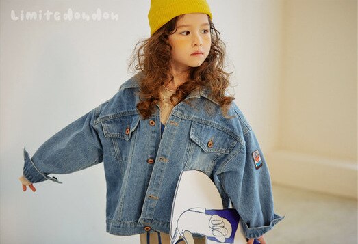 automne Limt enfants Denim veste pour garçons filles mignon dessin animé impression manteau bébé enfant vêtements d'extérieur