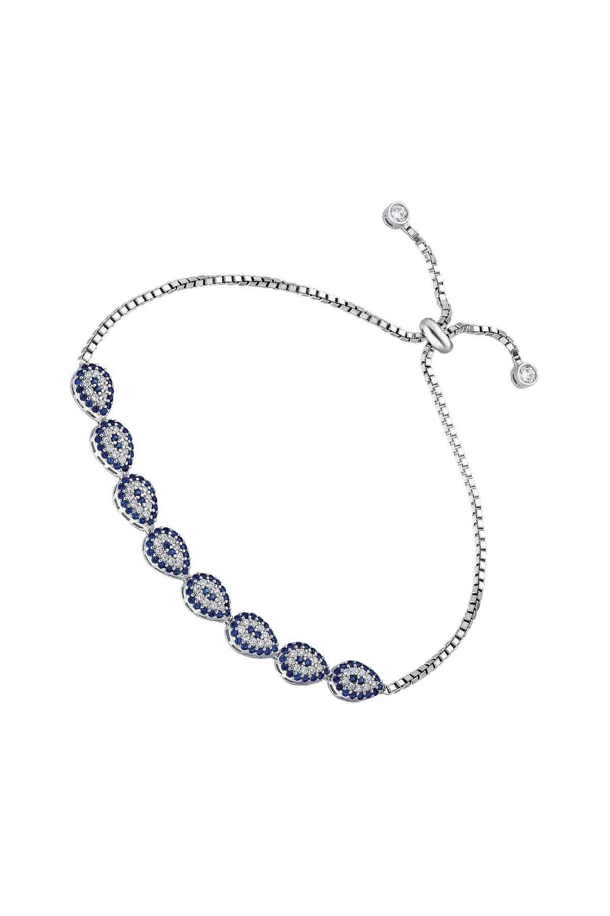 Oog boze oog lift dames zilveren armband