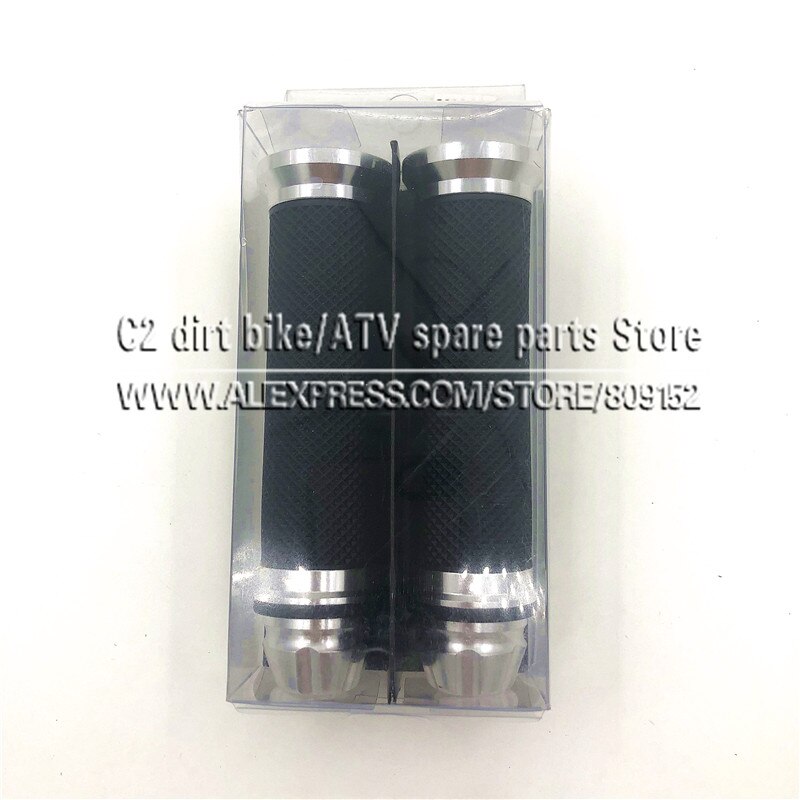 Motorcycle grips hand rubber pedal biker scooter handlebar modified throttle turn Grip Settle Handle Grips: Silver With Box