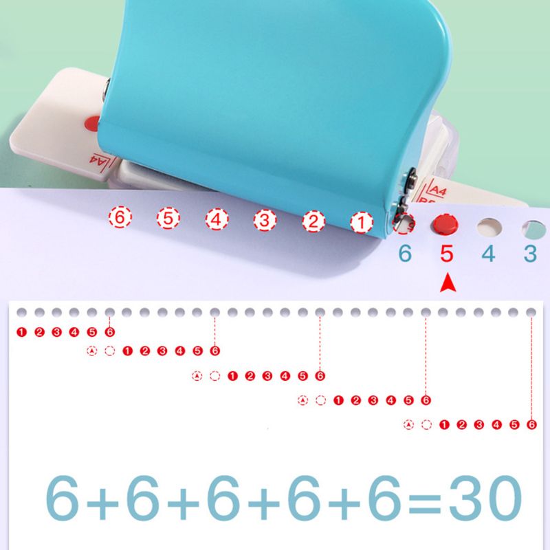 A4(30 holes) B5(26 holes) A5(20 holes）DIY Hole Puncher Loose Leaf Hole Punch Handmade Loose-leaf Paper Hole Puncher for Office