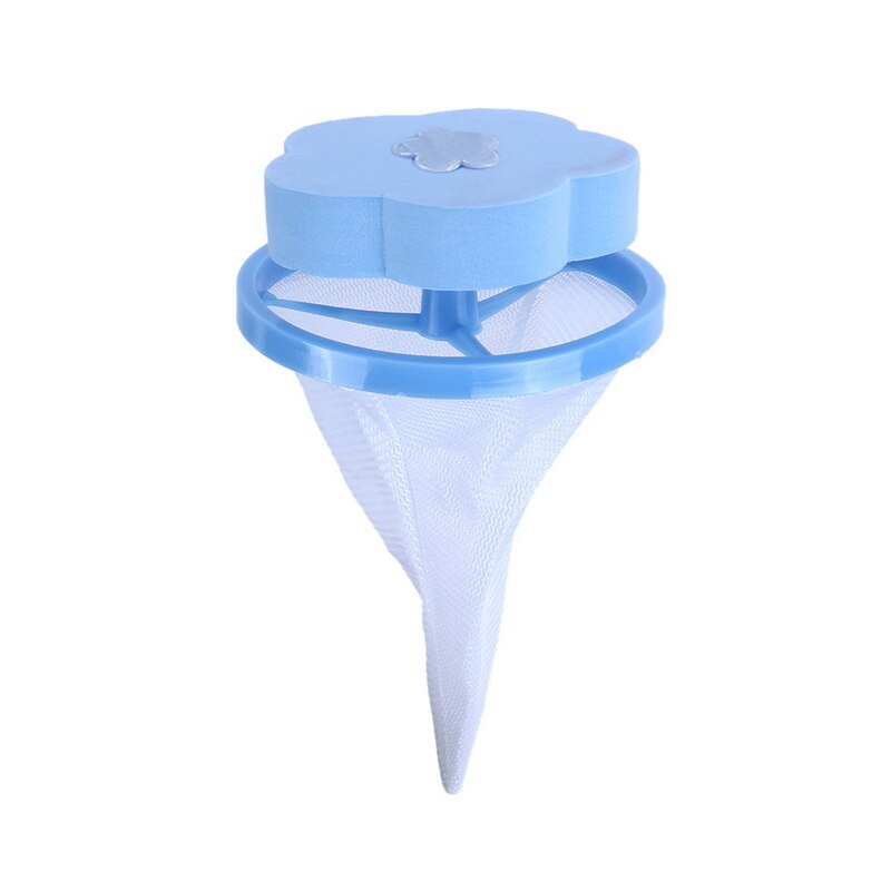 Flower Laundry Clean Ball Reusable Laundry Filtration Hair Washing Machine Removal washing powder Cleaning Tools: Blue-Flower