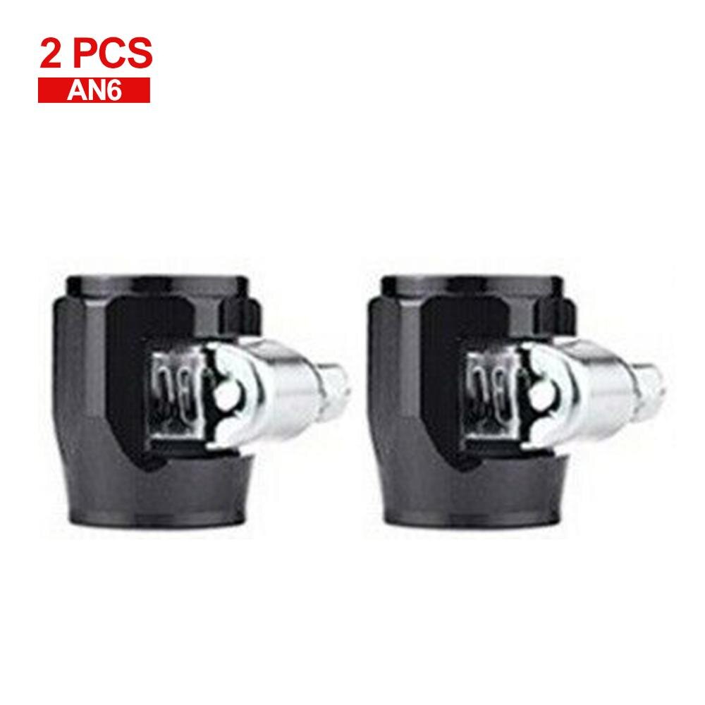 2Pcs Finisher Klem Met Schroef Band Slang End Cover Aluminium Slang Connectors Slangklemmen AN4 6 8 10 12 olie Brandstof Slangklem End: AN6
