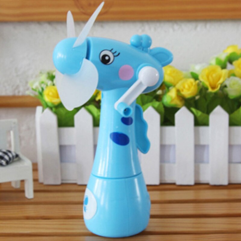 Mini Fan Cartoon Giraffes Portable Handheld Desk Humidification Kid Toy Handheld Water Mist Fan For Child Green