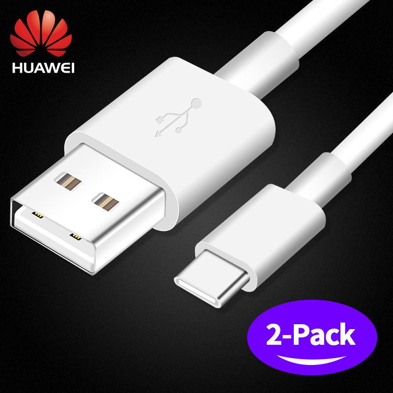 Huawei carregador rápido 18w qc 2.0 adaptador de carga rápida usb c kabel voor p20 p30pro p40pro p10 p9 lite p8 honra 9 8 nova 2 3i 4 v10: Two USB C Cables