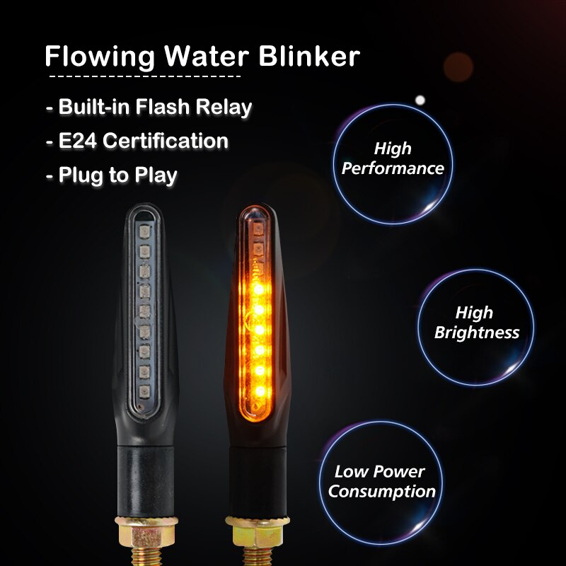 Emark led blinkers motorcykel signalljus  e24 led blinkers blinkande indikator böjbar bakre stoppsignal inbyggt led relä
