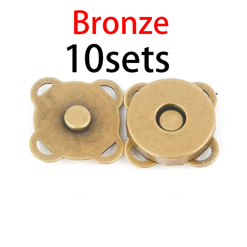 10sets 10mm 14mm 18mm Magnetic Snap Fasteners Clasps Buttons Handbag Purse Wallet Craft Bags Parts Accessories Adsorption: 3# / Antique Copper