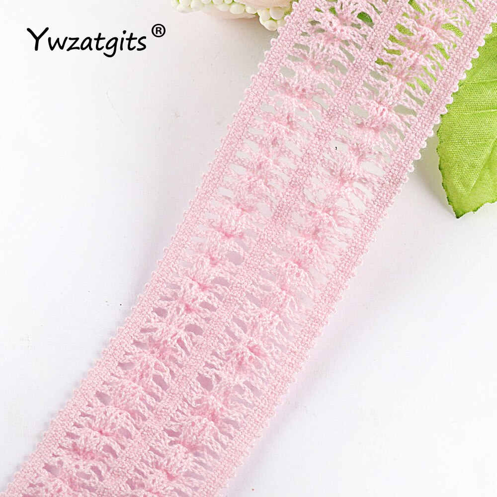 Ywzatgits 5Yards/Lot Hoge Elasticiteit Katoen Kant Kledingstuk Trim Lint Naaien Decoratie Materiaal YR0819