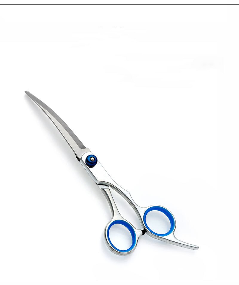 Tijeras de seguridad con boca de pescado para mascotas, tijeras azules para perros y gatos, herramientas de aseo para peluquería, tijeras de diente de corte recto de 6 pulgadas