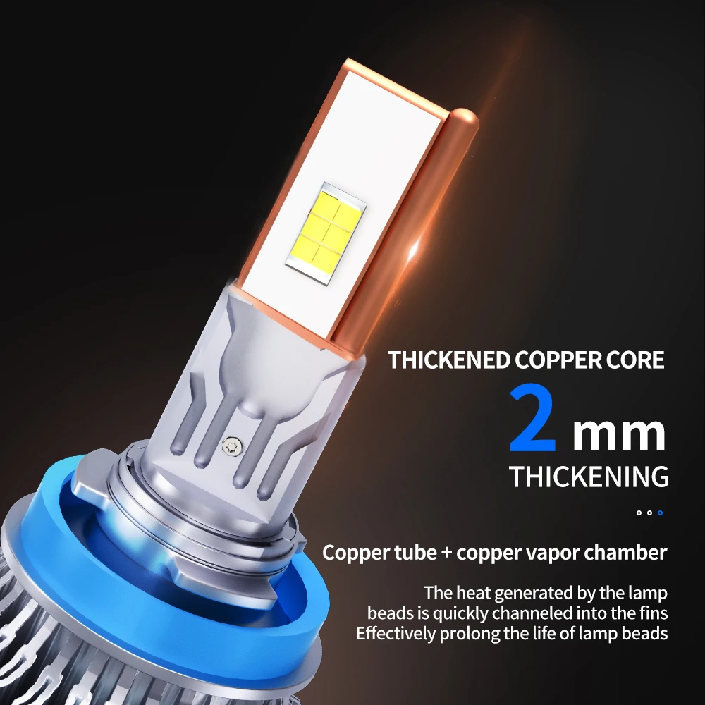 Ampoules LED Canbus pour voiture, lampes de sauna, H1, H4, H7, H8, H9, H11, H3, 9012, H13, 9008, 9004, 9007, 48000LM, 120W, HB3, 9005, HB4, 9006, feux C10, 2 pièces