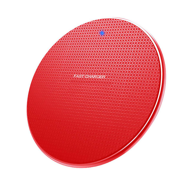 Qi Wireless Charger for iPhone 11 Pro Max X XS XR 8 10W Fast Charging Pad for AirPods Pro 2 Wireless Version Charge 10 W: Red
