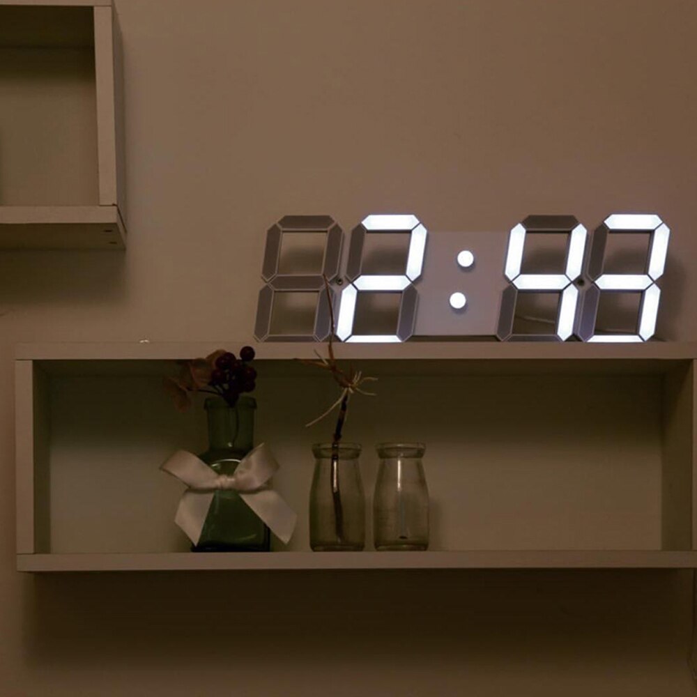 3d ledede usb-opladning digital ur alarm ur elektroniske digitale ure væg horloge boligindretning kontor bord skrivebord ur