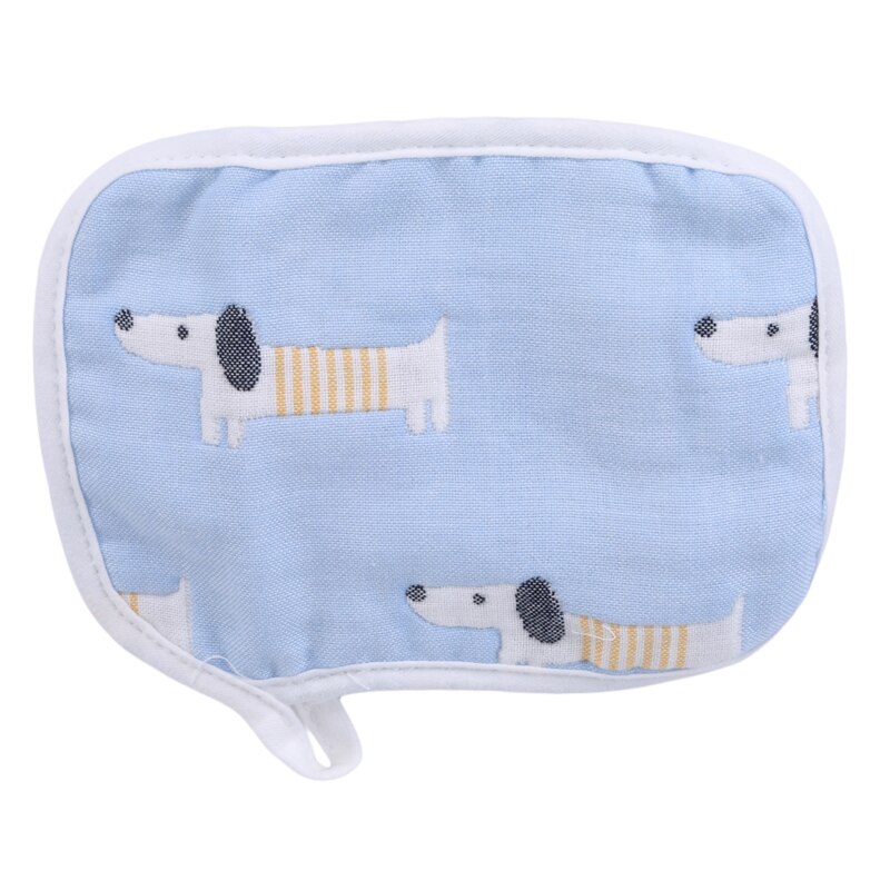 6-layer Gauze Baby Shower Gloves Baby Bath Towel Bath Towel Double-sided Cotton Bath Wipe Baby Care: blue
