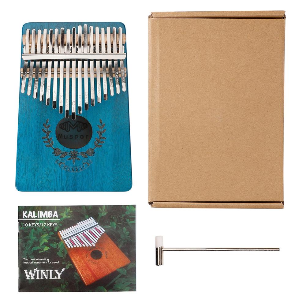 17 Key Thumb Piano Mahogany Musical Instruments