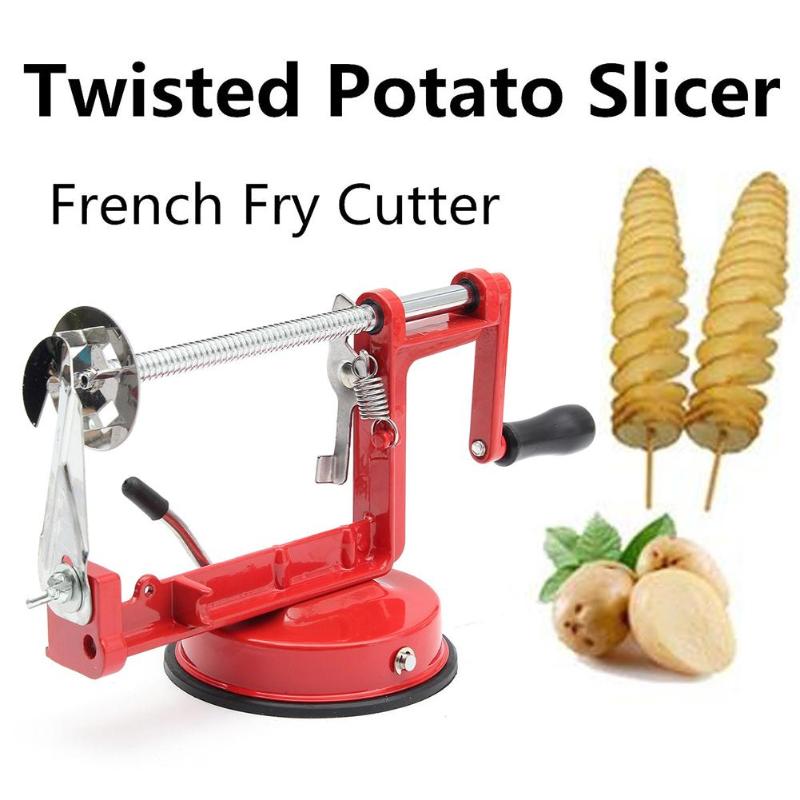 Twisted Potato Spiral Slicer Cutter Stainless Steel Potato Manual Cutter Spiral Chips Cutting Machine French Fry Vegetable Cut