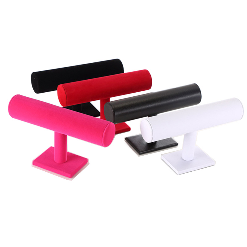 Présentoir en velours noir pour Bracelet, montre, chaîne, t-bar, support pour bijoux