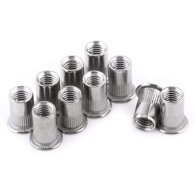 ! 30 Pcs Flat Head Blind Rivet Nuts Stainless Steel Metric Thread Insert Nut Nutsert Screw Blind Rivet Nut Set