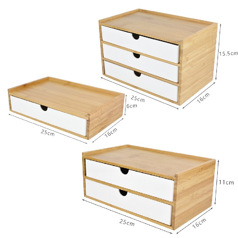 Bamboo Desktop Storage Box Sundries Jewelry Cosmetics Drawer Organizer Soap Box Remote Control Storage Box Table Storage Rack