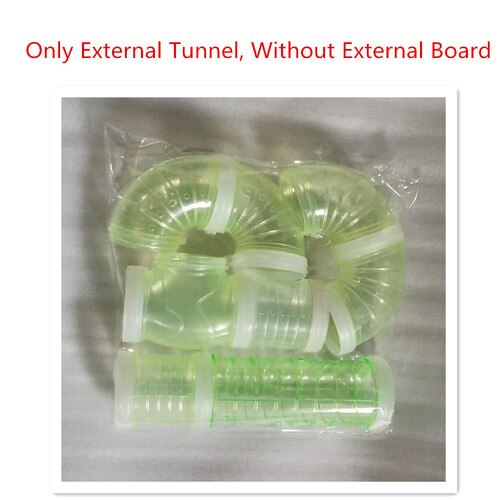 Plast træning spilleværktøj diy ekstern tunnel hamster legetøj multifunktionelt tilbehør til hamster bur 1 sæt fjerkræprodukter: Grøn (uden bord)