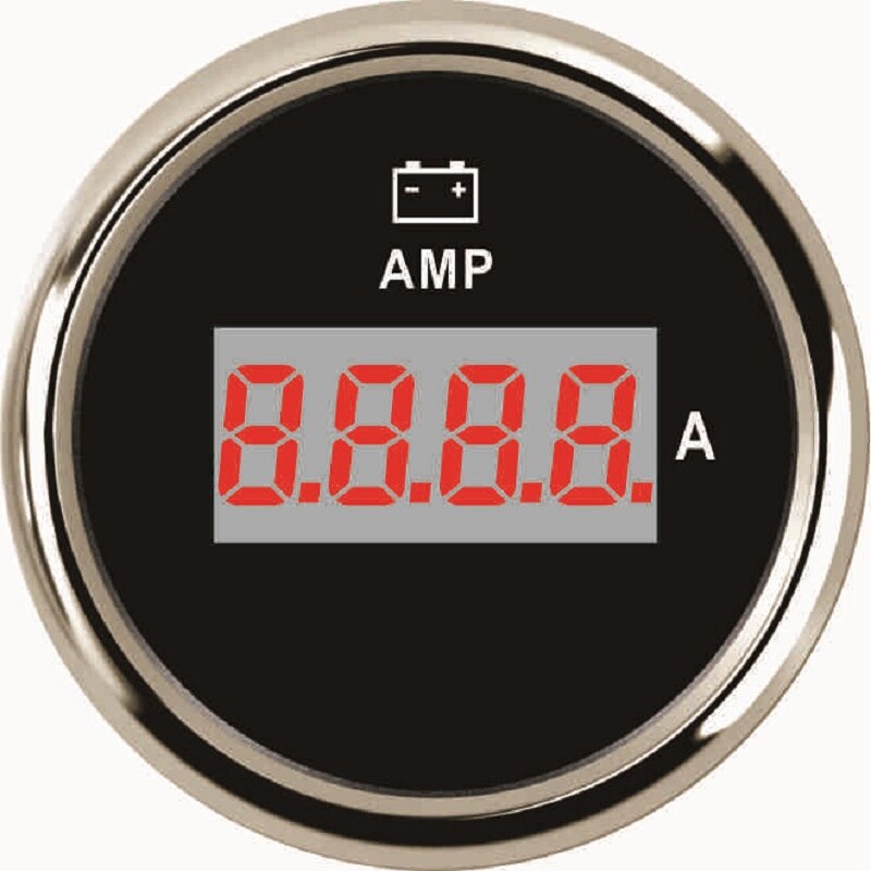 52Mm Digitale Auto Ampermeter Lcd Display Amp Meter Gauge Voor Truck Auto Boot Met Rode Led Backlight +/- 80A Amp Gauge: BS