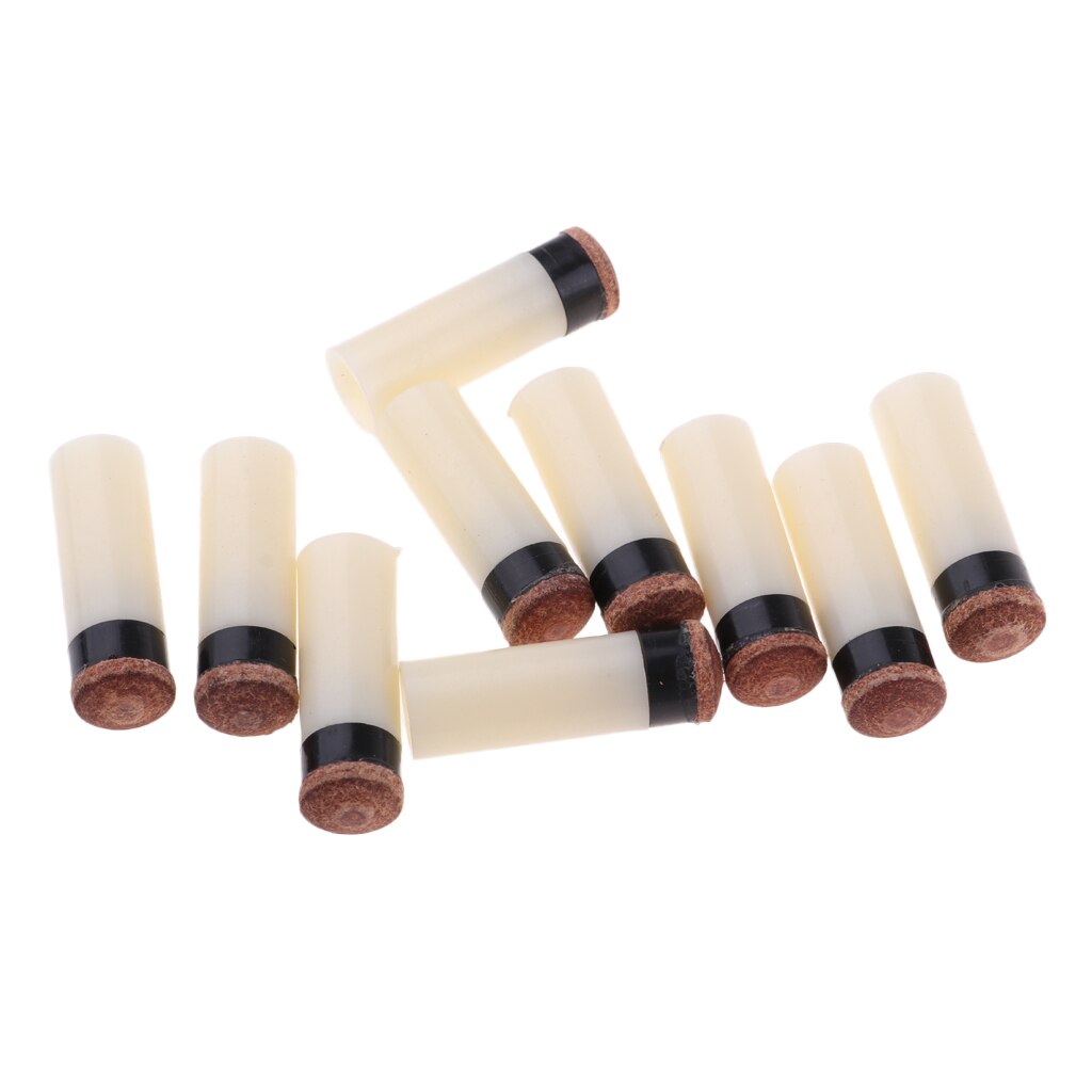 10 Pieces Slip-On Pool Billiard Cue Tips Snooker Stick Ferrules 10mm