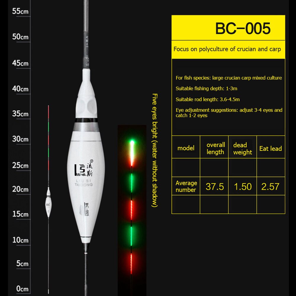 1Pc Vissen Led Elektronische Praalwagens Lichtgevende Drijfvermogen Smart Outdoor Nacht Vissen Accessoires Vissen Tackles Gereedschap: BC005