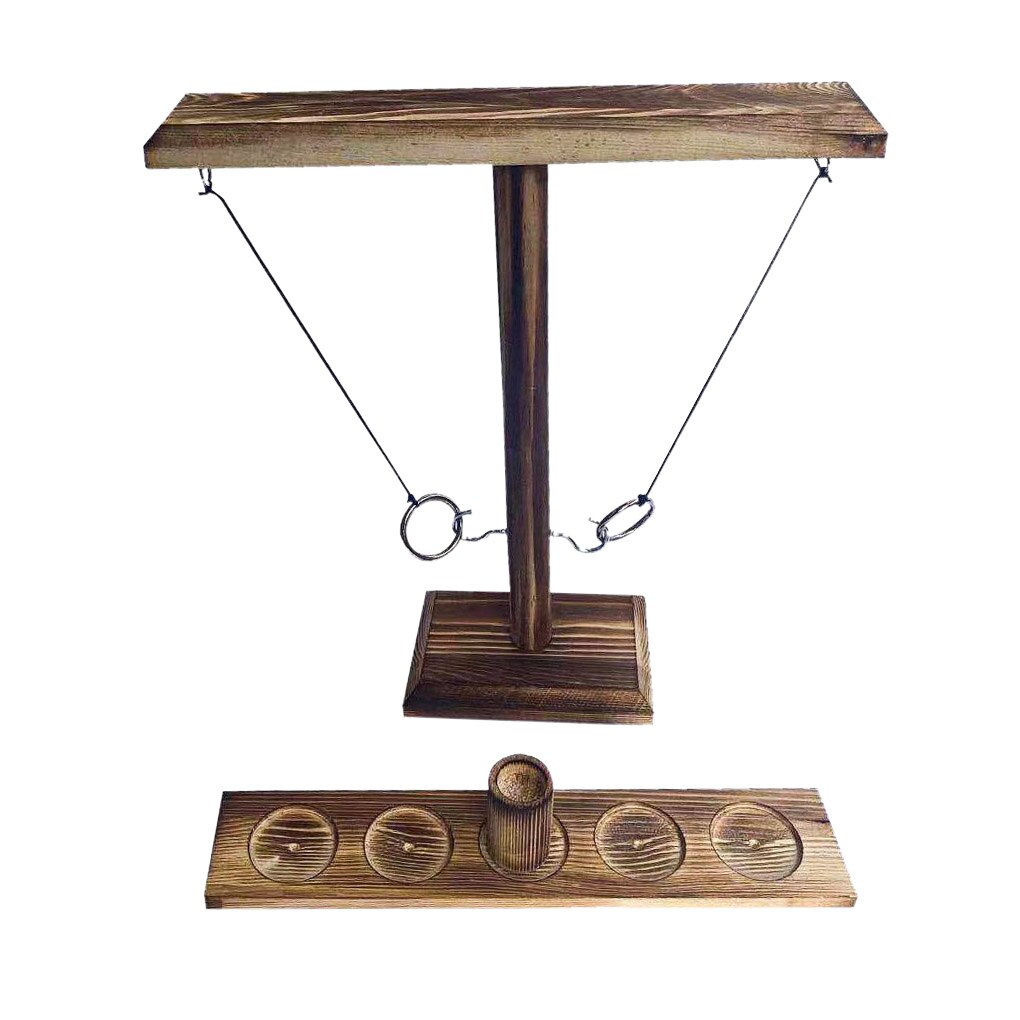 Partei Spielzeug Ring Werfen Spiele Freizeit Industriellen Stil Bar Trinken Shop Handgemachte Holz Ring Werfen Haken schnelllebigen Interaktive spiel: Black