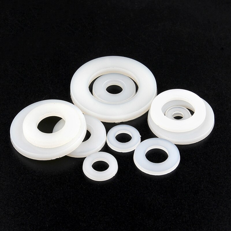 10-200 Stuks Nylon Ringen M2 M2.5M3 M4M5M6M8 M10-M20 Wit Plastic Nylon Platte Ring Vliegtuig Spacer Isolatie Pakking Voor schroef Bolt