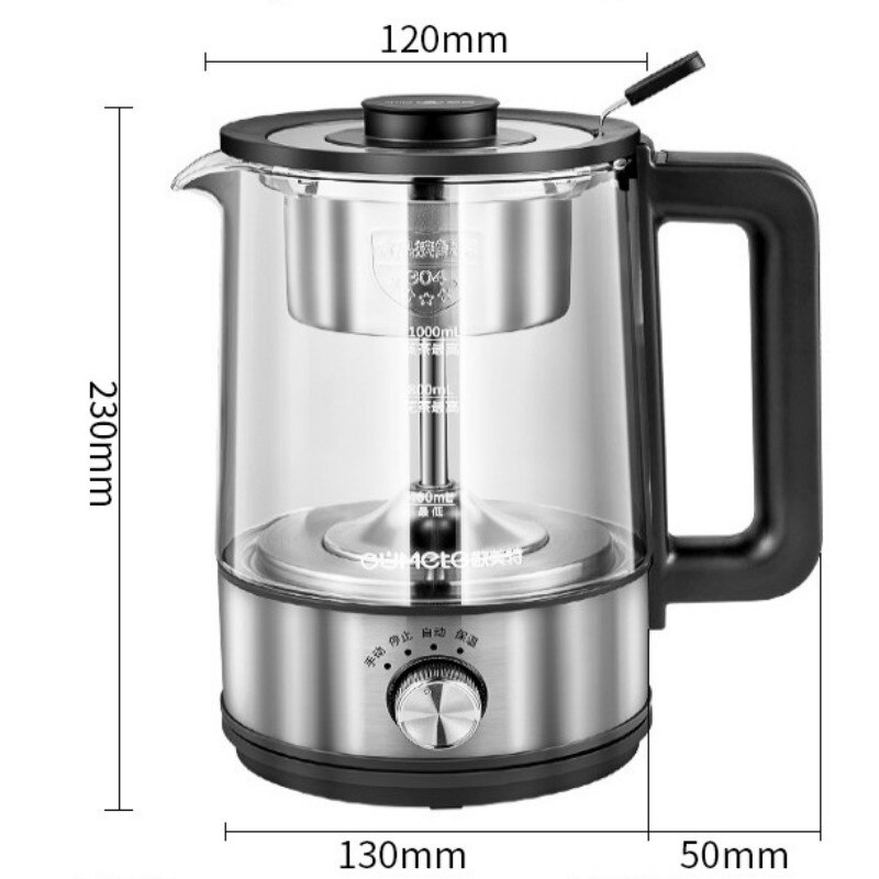 600W Electric kettle coffee maker black pu 'er Glass electric kettle steam teapot automatic -type turkish tea pot