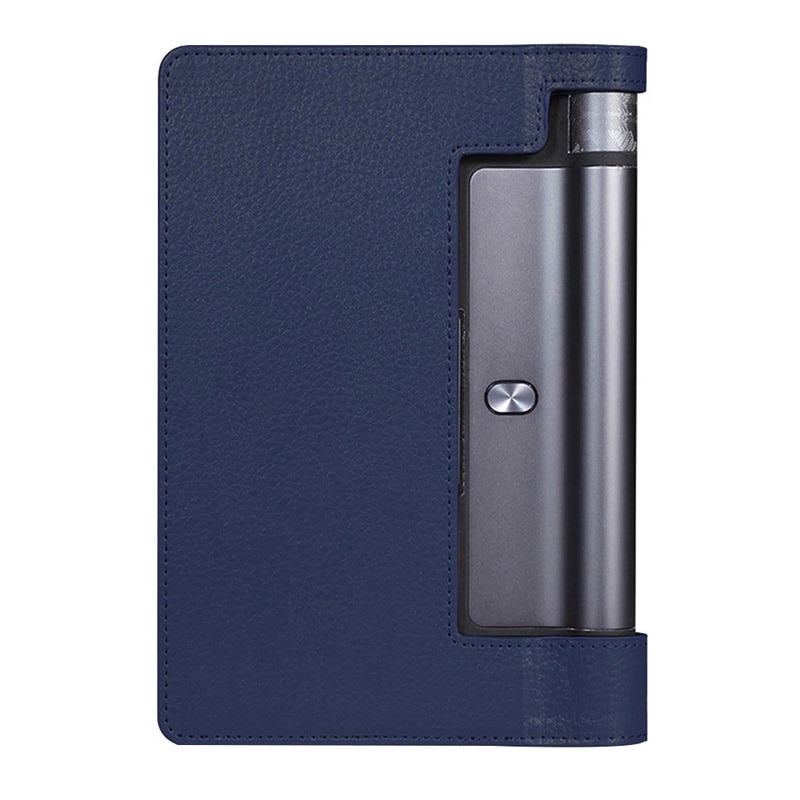 Flip Stand PU Leather Cover Case for Lenovo Yoga Tab 3 8.0 850F Yoga Tab3 8 YT3-850F YT3-850M Tablet Cover Case Capa Funda Glass: Dark Blue