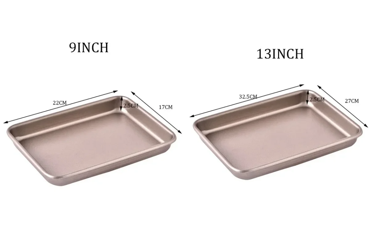Bandeja para hornear de acero al carbono, horno específico, placa para hornear antiadherente Rectangular, bandeja de fondo plano, bandeja para pasteles al vapor: TRANSPARENT