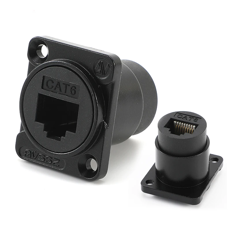 D-typ modul 8 p 8c rj45 kontakt hane hona uttag industrikamera nätverkskommunikation 4 stift  rj11 kat 6a med dammskydd: Mörkgrå