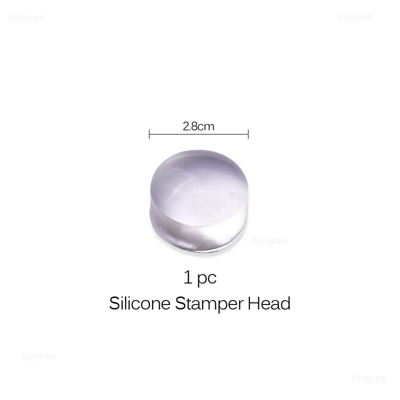 Nagel Kunst Vorlagen Klar Gelee Silikon Stempel enail stanzen platte Schaber mit Kappe transparent Nagel Stempel: 6