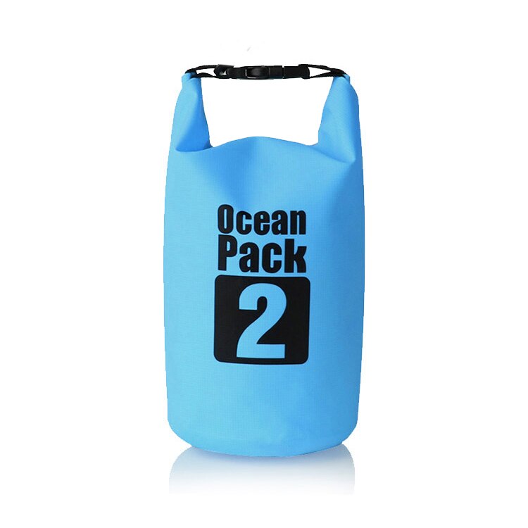 Iksnail 2l vandtæt vandtæt tørpose sæk opbevaringspakke pose svømning udendørs kajak kano flod vandring sejlads: Himmelblå